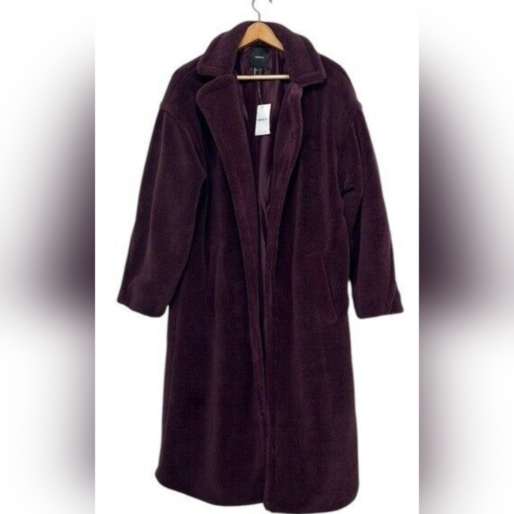 Forever 21 Premium label Purple long faux fur coat
